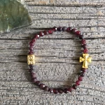 Garnet Cross Stretch Bracelet