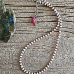 Tiny Pearl and Garnet Necklace