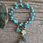 Blue Howlite Wrap Bracelet/Necklace