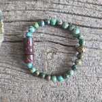 Jasper and Wood Stretch Bracelet