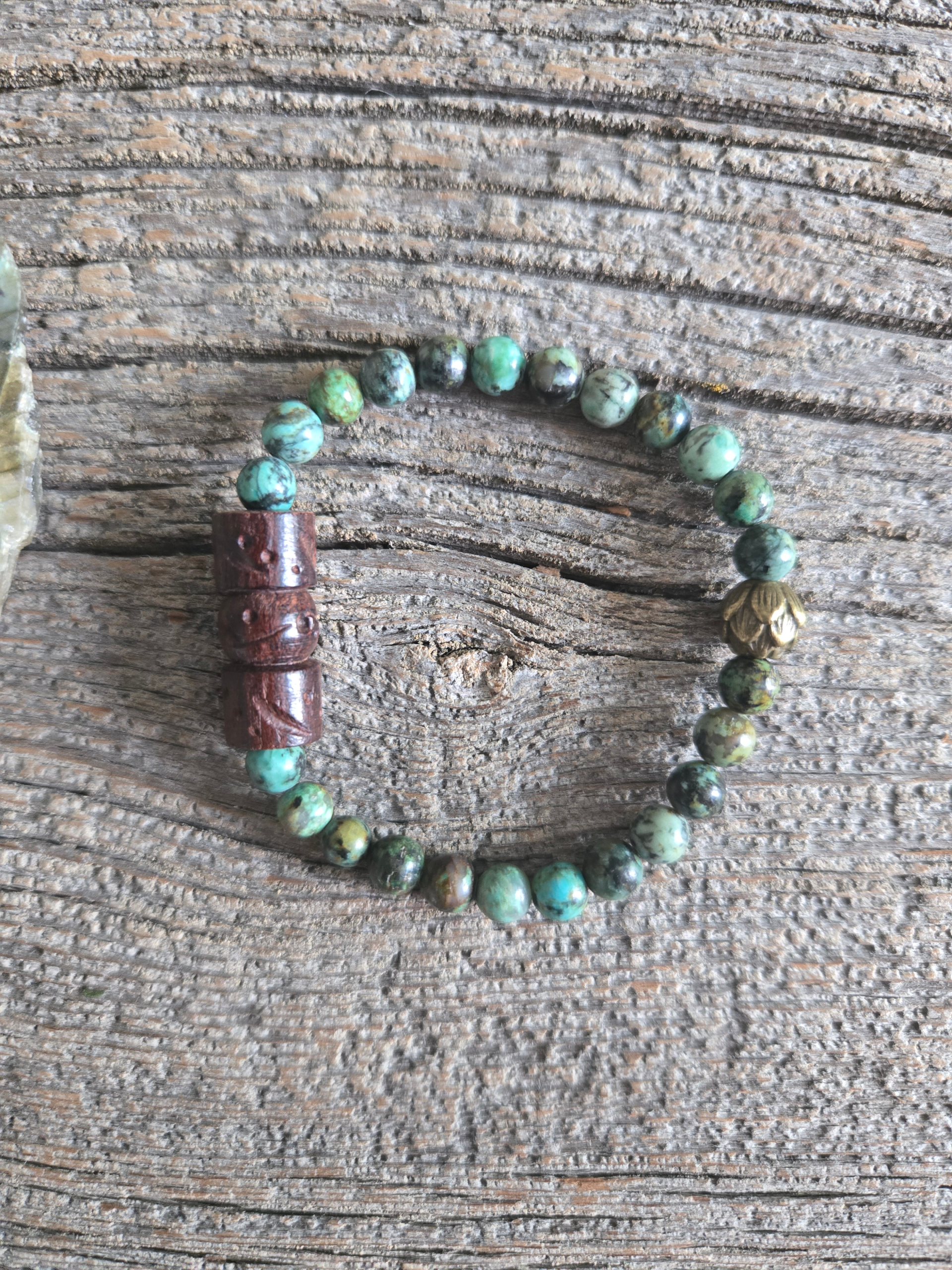 Jasper and Wood Stretch Bracelet