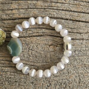 Striped Agate Stretch Bracelet