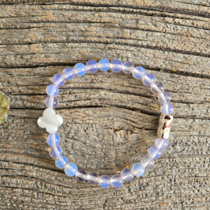 Pink Opalite Mother of Pearl Stretch Bracelet