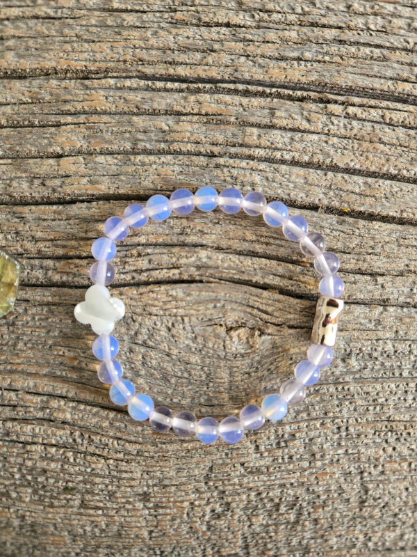 Pink Opalite Mother of Pearl Stretch Bracelet