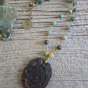 Carved Agate Beaded Necklace