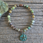 Coated Agate Starfish Stretch Bracelet